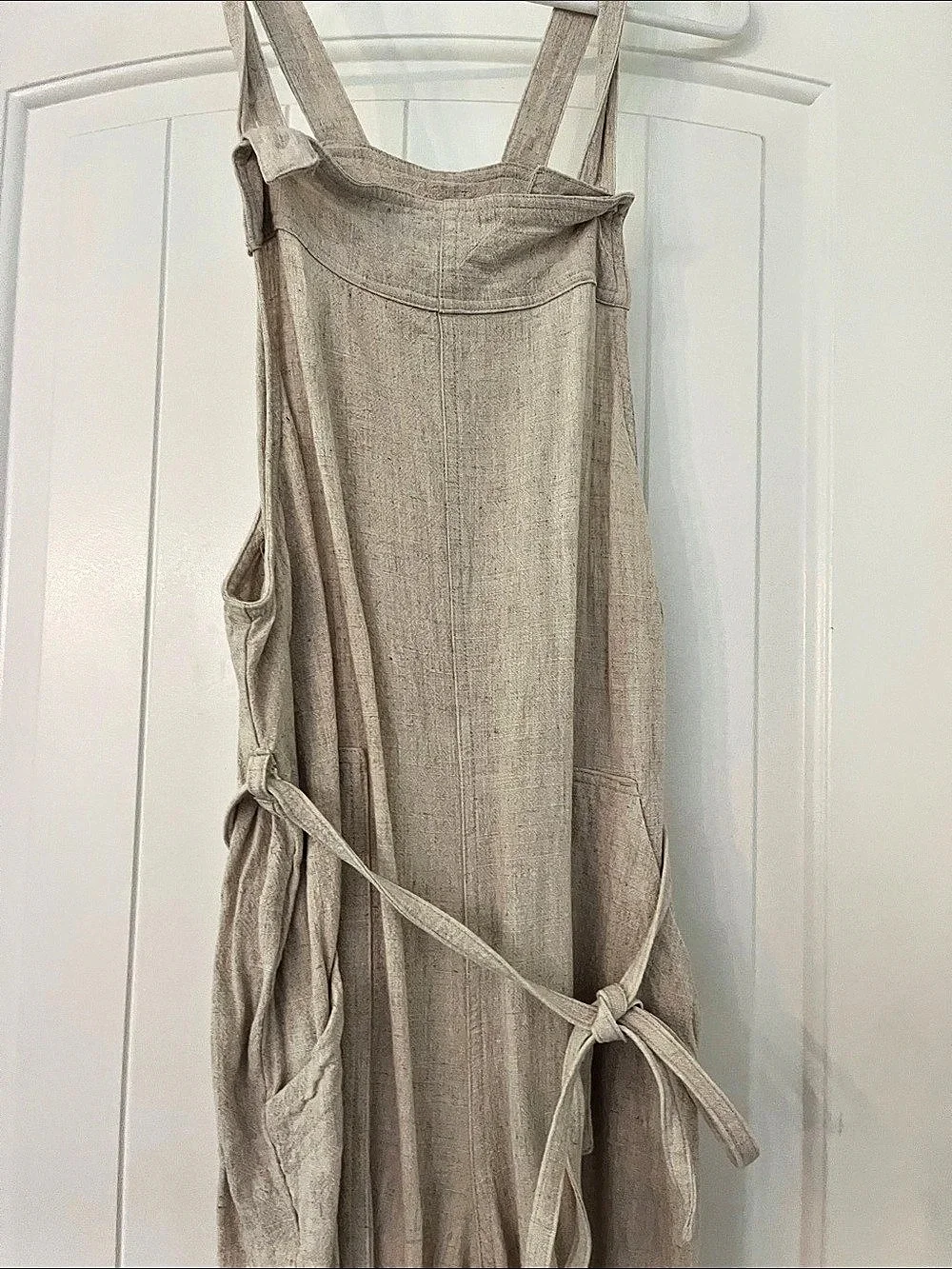 Universal Thread Linen-Blend Wide Leg Jumpsuit Beige